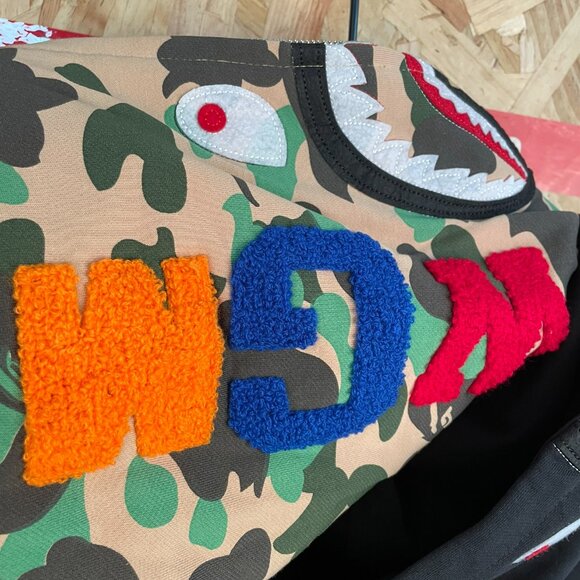 US LIMITED SOLID CAMO DOUBLE SHARK FULL ZIP HOODIE MENS - Picture 8 of 9